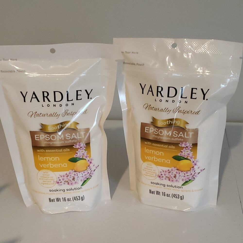 Yardley London Epsom Salts Soothing Solution Lemon Verbena Essential Oils 16 oz